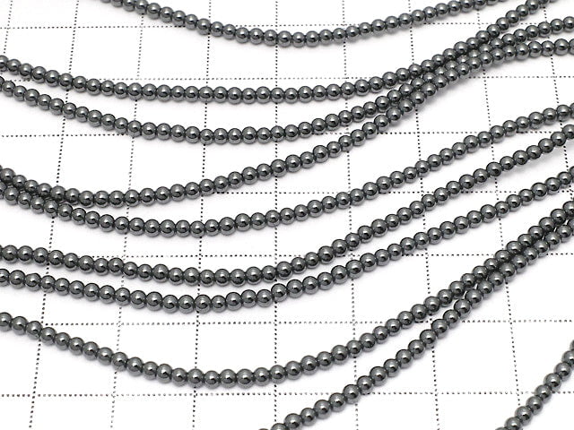 Hematite Round 2-2.5mm 1strand beads (aprx.15inch/38cm)