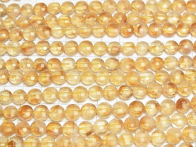 Hochwertig! Phantom-Zitrin AA+ Facettierte Münze 8x8x5mm 1Strang Perlen (ca. 15 Zoll/36 cm)