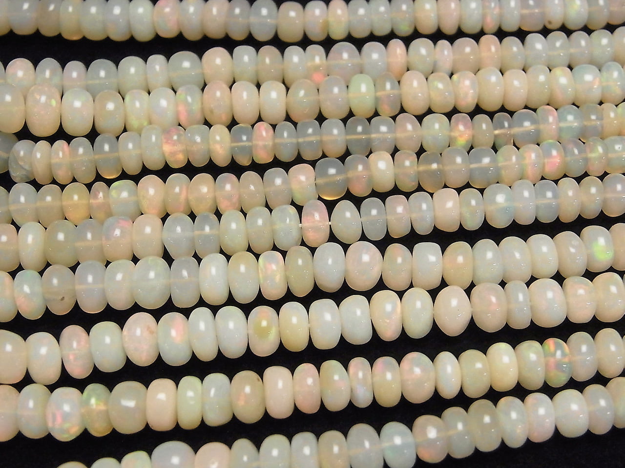Ethiopian Opal AA++ Rondelle half or 1strand beads (aprx.21inch / 53cm)