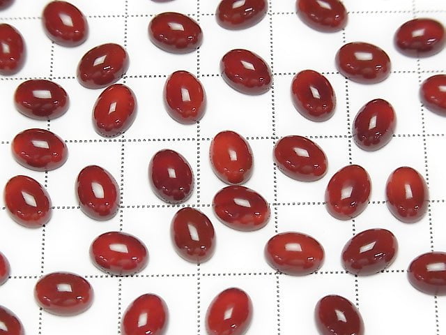 Roter Achat AAA Oval Cabochon 8x6mm 10Stk