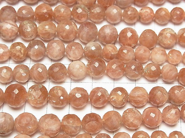 Sonnenstein AA ++ facettierte Runde 6 - 10 mm Größen-Gradation 1 Strang Perlen (ca. 7 Zoll / 18 cm)