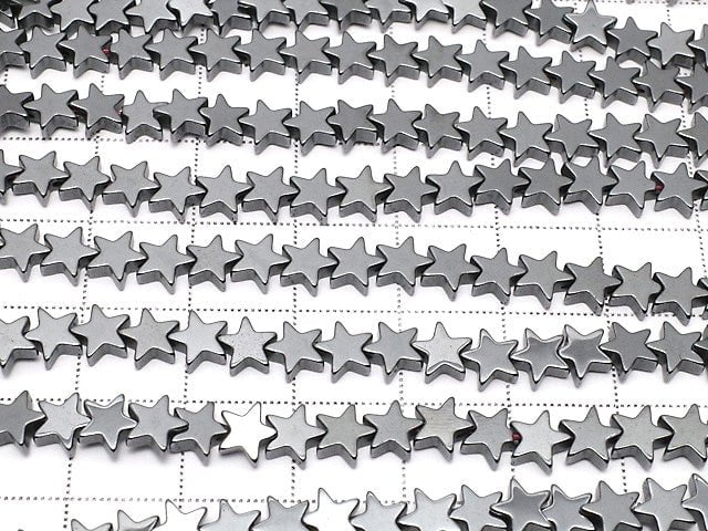 Hematite star 6x6mm x 2mm 1strand beads (aprx.15inch / 36cm)