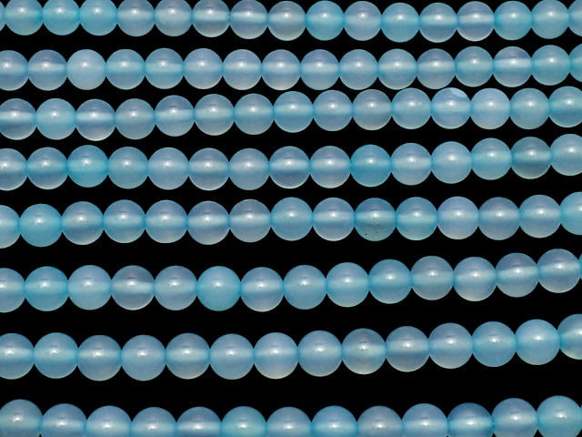 Sea Blue Chalcedony AA++ Round 6mm 1strand beads (aprx.14inch/35cm)