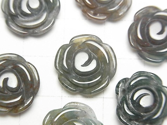Indian Agate Rose 15mm half or 1strand beads (Approx 38pcs )