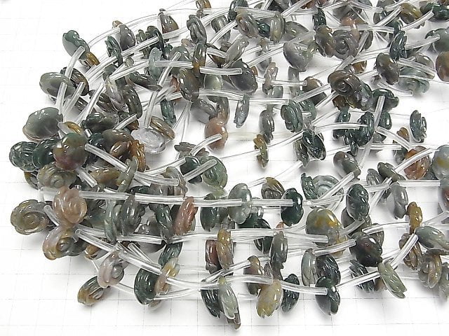 Indian Agate Rose 15mm half or 1strand beads (Approx 38pcs )