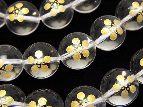 Carving, Crystal Quartz, Round Gemstone Beads