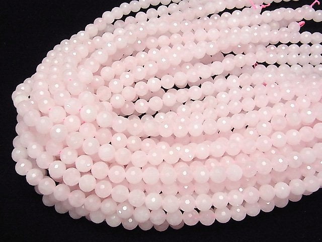 Rose Quartz AA++ 128Faceted Round 8mm 1strand beads (aprx.15inch / 37cm)