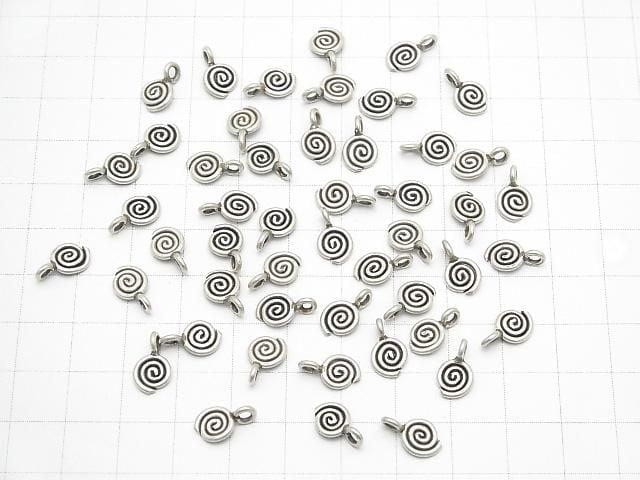 Karen Silber Wirbelmuster Münzanhänger 6x6x1mm 1 Stück