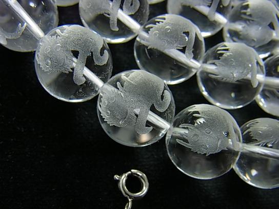HAKUTAKU Carving! Crystal Quartz AAA Round 10, 12, 14, 16 mm half or 1 strand