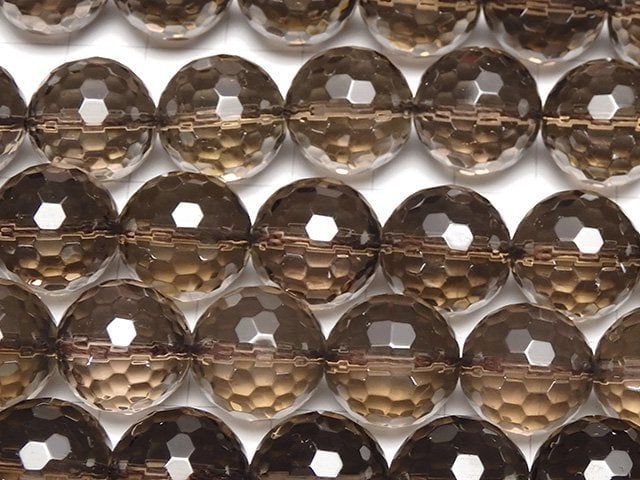 Smoky Quartz AAA 128Faceted Round 16mm 1/4 or 1strand beads (aprx.15inch/37cm)
