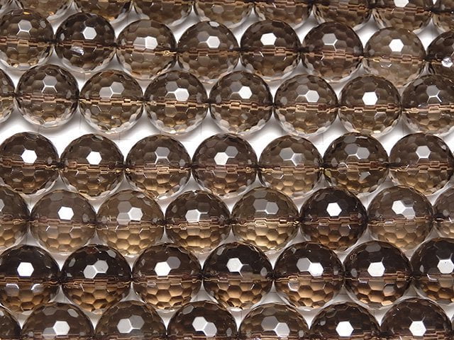 Smoky Quartz AAA 128Faceted Round 16mm 1/4 or 1strand beads (aprx.15inch/37cm)