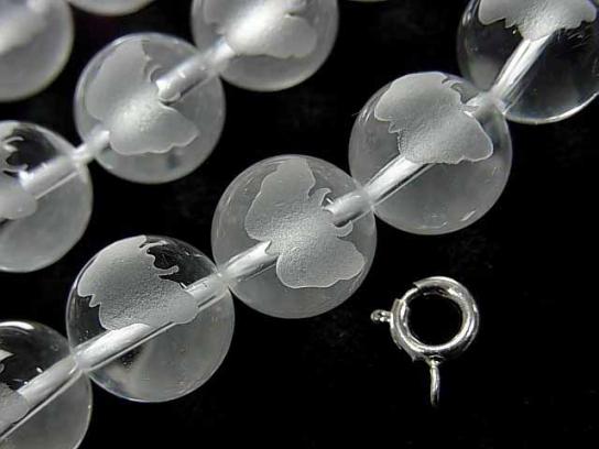 Butterfly Carving! Crystal Quartz AAA Round 10 mm, 12 mm 1/4 or 1strand