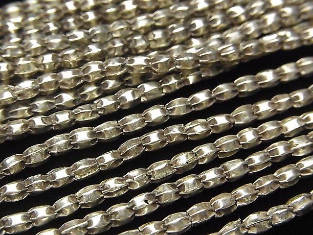 Karen Silver Line Carved Rice 3x3x3mm half or 1-strand beads (approx. 24 inches/60 cm)