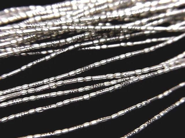 Karen silver flower pattern tube, 2.5x1x1mm half or 1-strand beads (approx. 27 inches/68 cm)