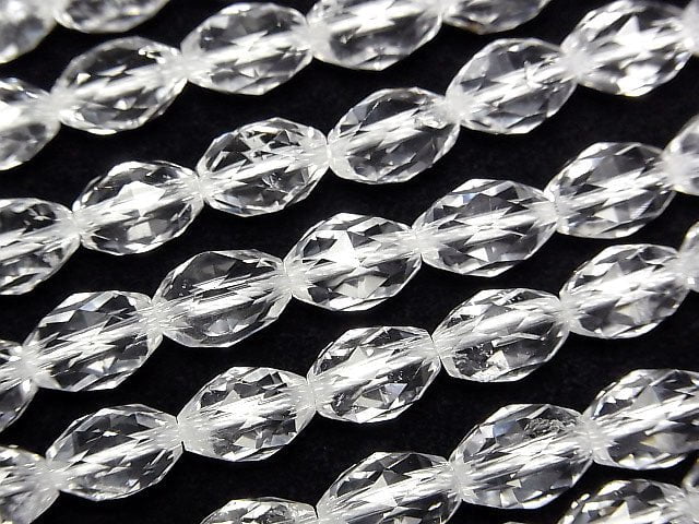 高品質! 水晶 AAA 三角刻面米珠 10x7x7mm 1/4 或 1 股珠子 (約 15 英吋/36 公分)