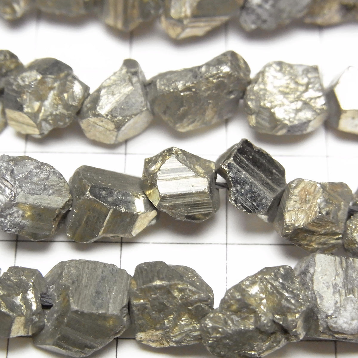 Pyrite Rough Faceted Nugget half or 1strand beads (aprx.13inch/32cm)