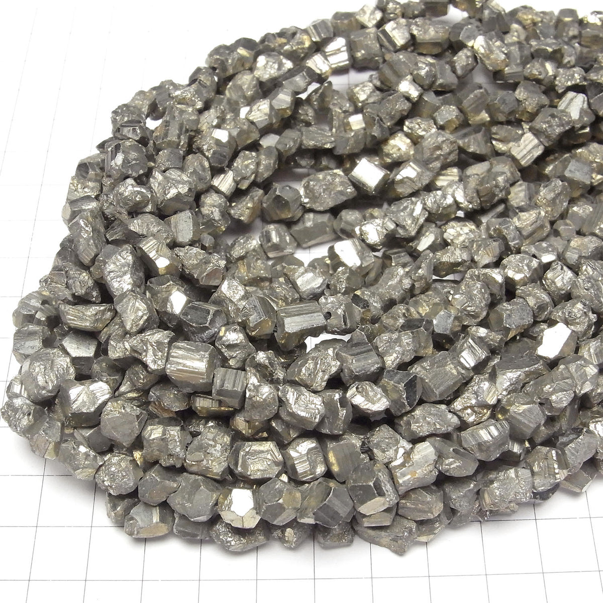 Pyrite Rough Faceted Nugget half or 1strand beads (aprx.13inch/32cm)