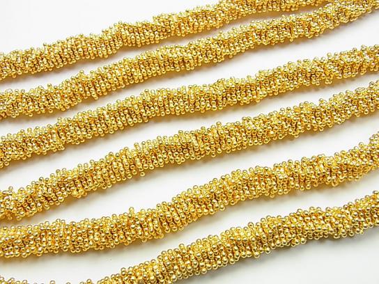 Copper Rondelle 8x8x2mm 18KGP half or 1strand beads (aprx.7inch/18cm)