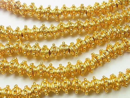 Copper Rondelle 10x10x6mm 18KGP half or 1strand beads (aprx.7inch/18cm)