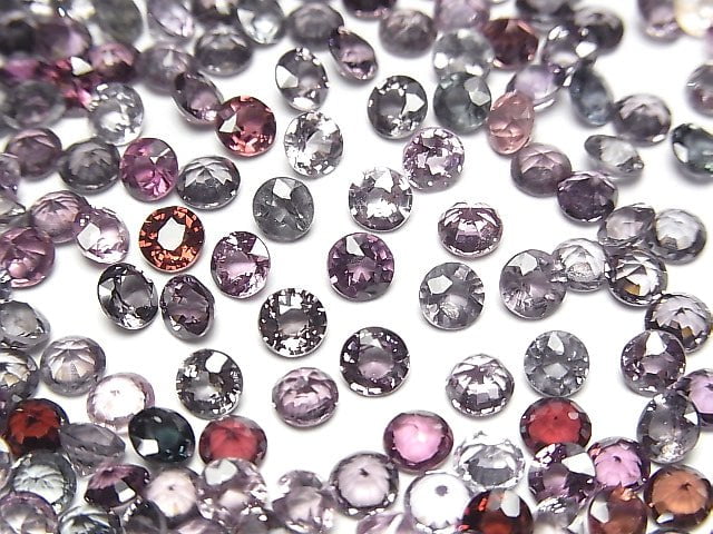 Hochwertiger mehrfarbiger Spinell AAA lose Steine rund facettiert 4x4mm 5 Stück