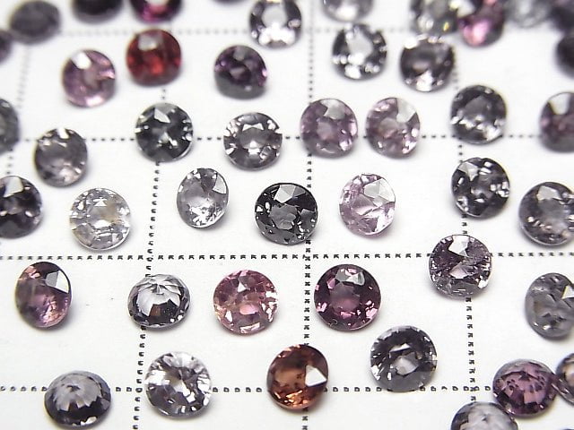 Hochwertiger mehrfarbiger Spinell AAA lose Steine rund facettiert 4x4mm 5 Stück