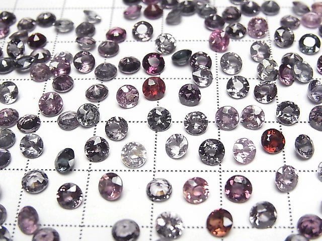 Hochwertiger mehrfarbiger Spinell AAA lose Steine rund facettiert 4x4mm 5 Stück