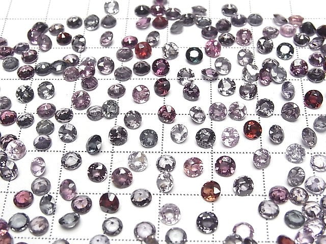 Hochwertiger mehrfarbiger Spinell AAA lose Steine rund facettiert 4x4mm 5 Stück