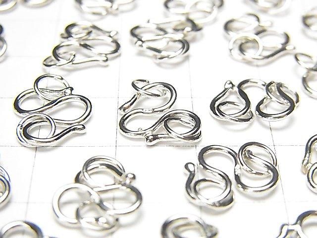 W Hook 8mm,9mm,10mm Rhodium Plated 2pcs with Silver925 Jump Ring