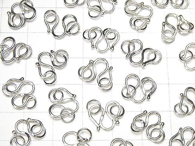 W Hook 8mm,9mm,10mm Rhodium Plated 2pcs with Silver925 Jump Ring