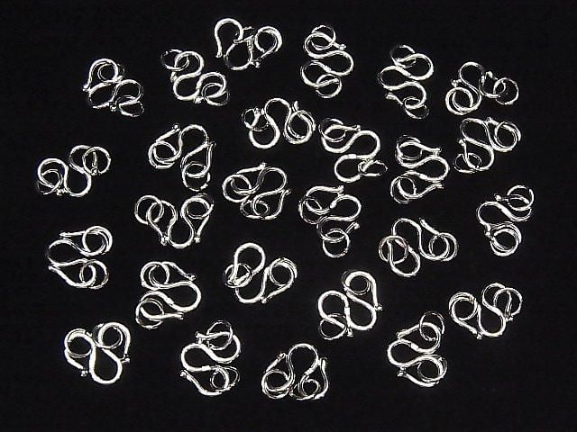 W Hook 8mm,9mm,10mm Rhodium Plated 2pcs with Silver925 Jump Ring