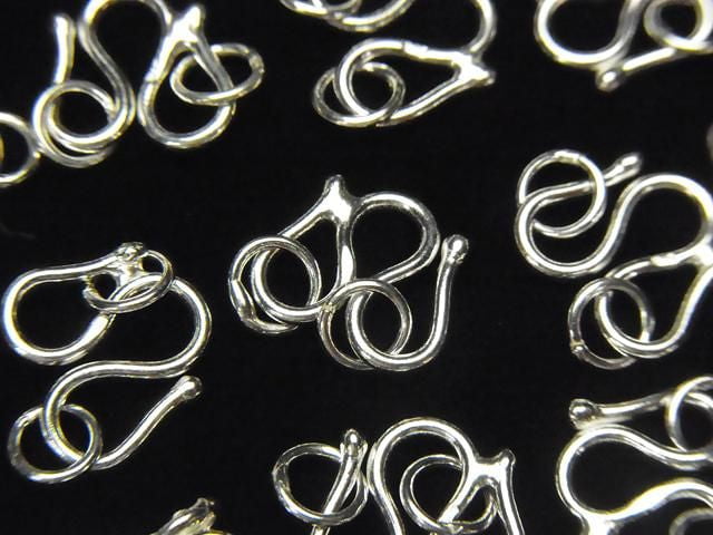 W Hook 8mm,9mm,10mm No coating 2pcs with Silver925 Jump Ring