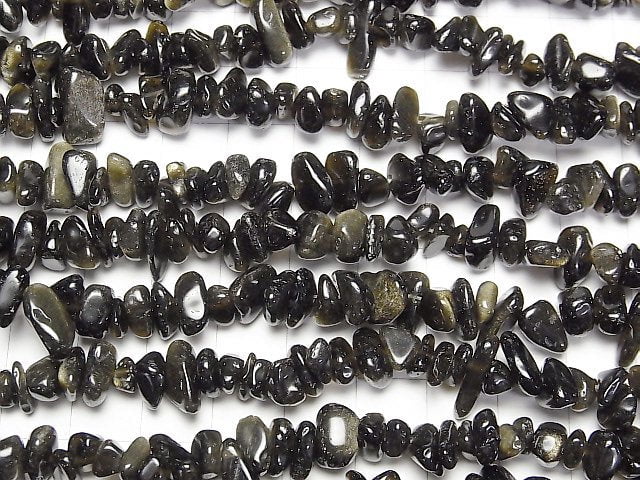 Goldener Obsidian Chips (Kleine Nuggets) 1Strang Perlen (ca. 31Zoll/78cm)