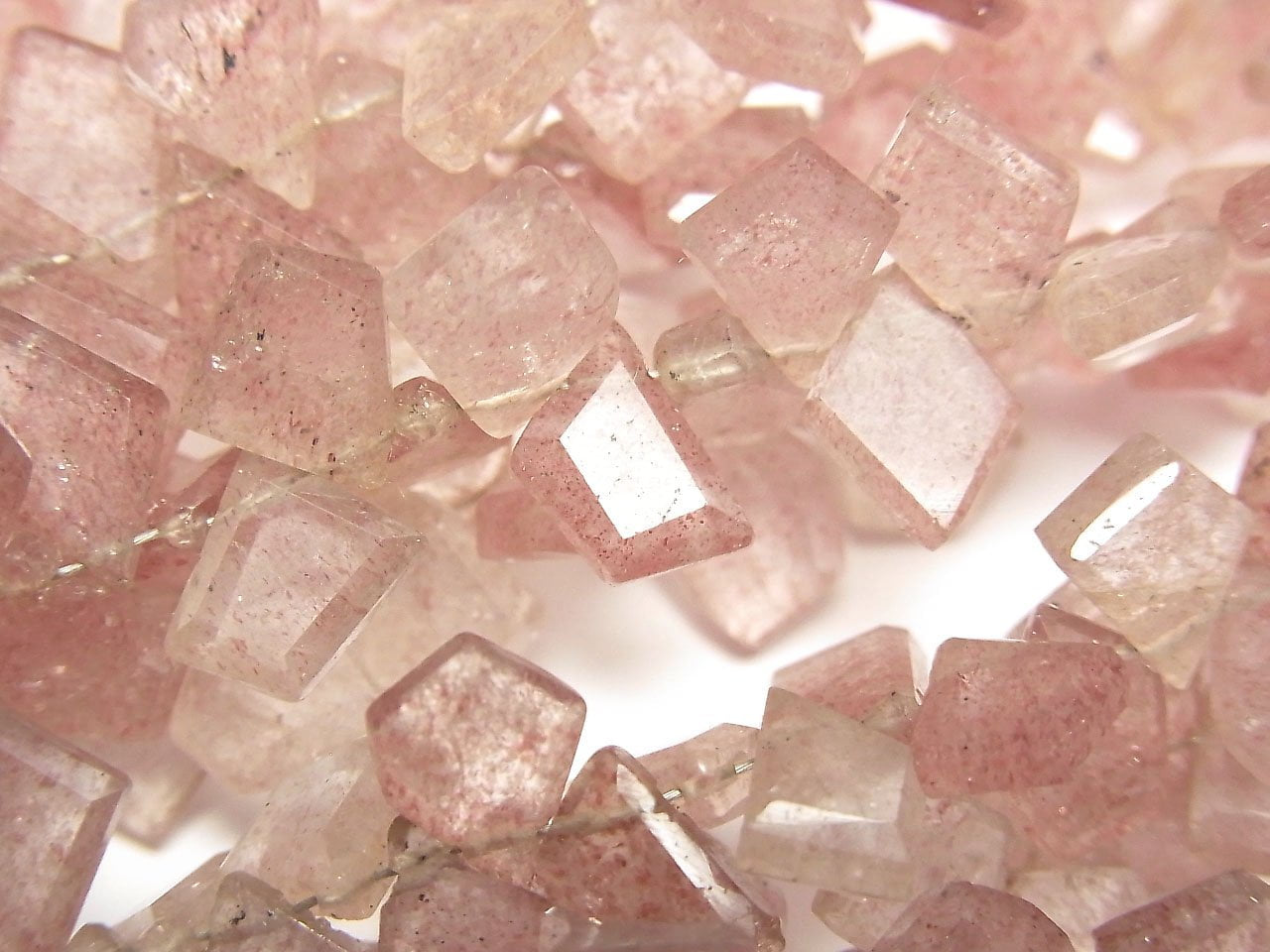 Pink Epidote AA++ Rough Slice Faceted half or 1strand beads (aprx.7inch / 18cm)