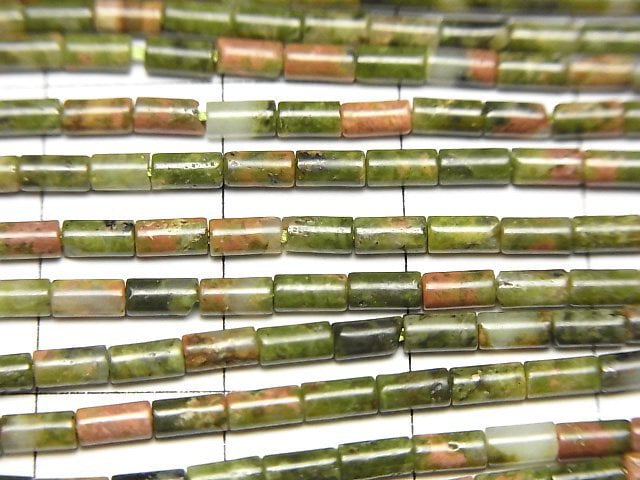 獨山玉管珠 4x2x2mm 一串 (約15英吋/36公分)
