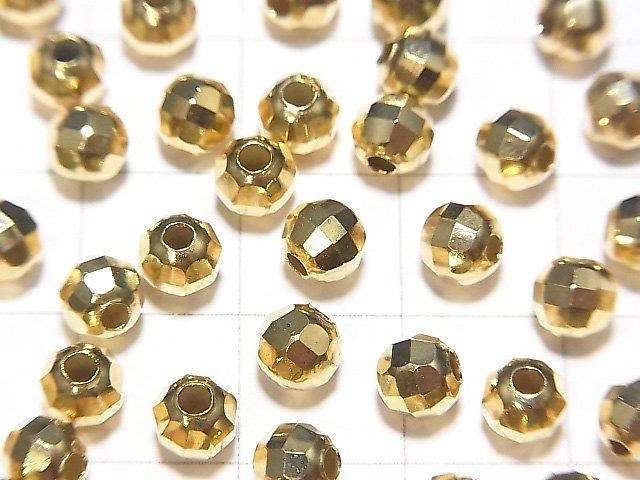 Silver925 Faceted Round 5mm 18KGP 5pcs