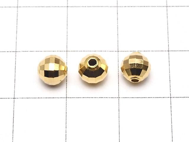 Silver925 Faceted Round 6mm 18KGP 5pcs