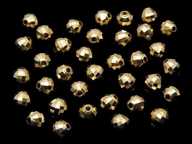 Silver925 Faceted Round 6mm 18KGP 5pcs