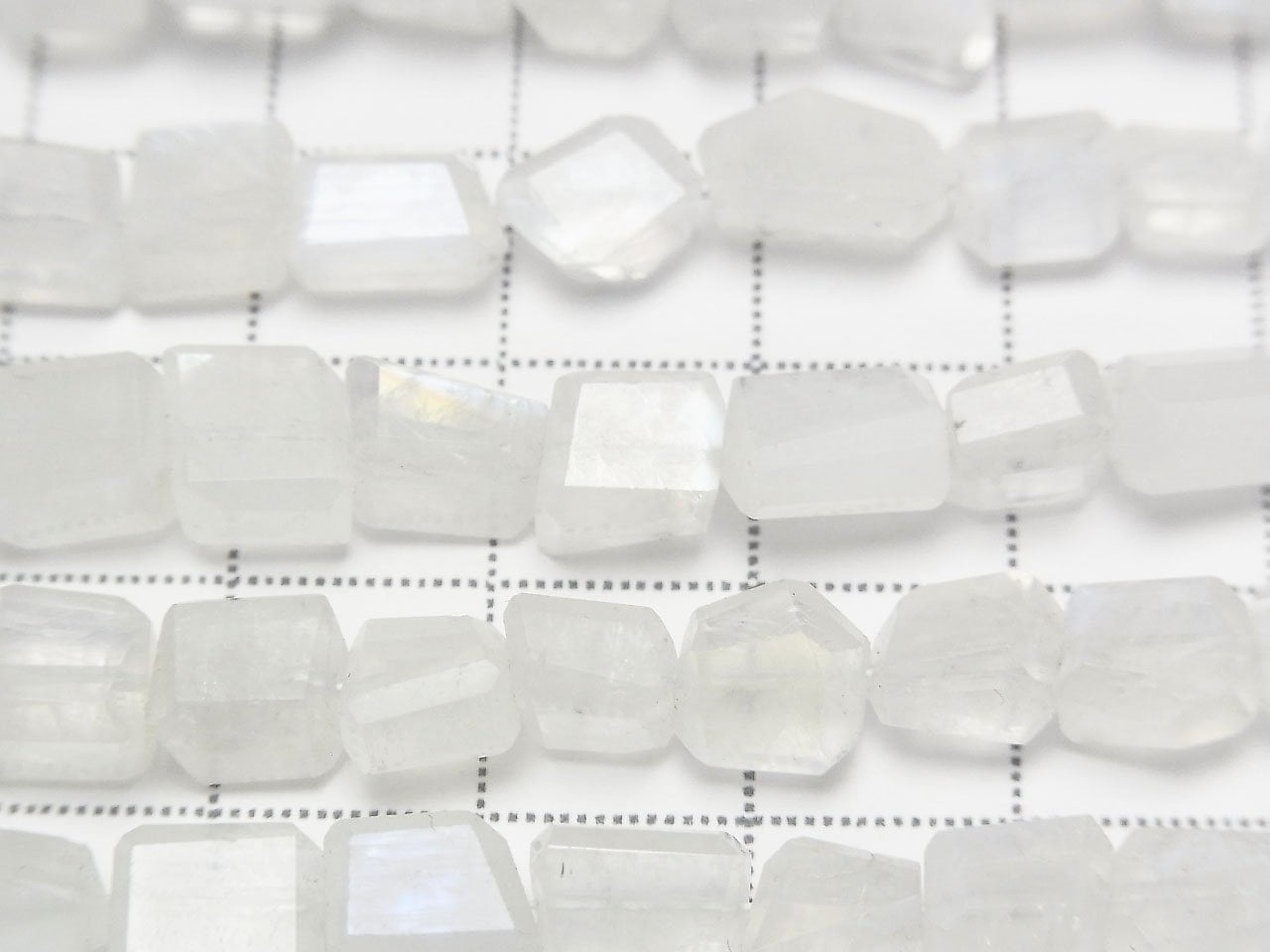 High Quality Rainbow Moonstone AA++ Faceted Nugget half or 1strand beads (aprx.7inch/18cm)
