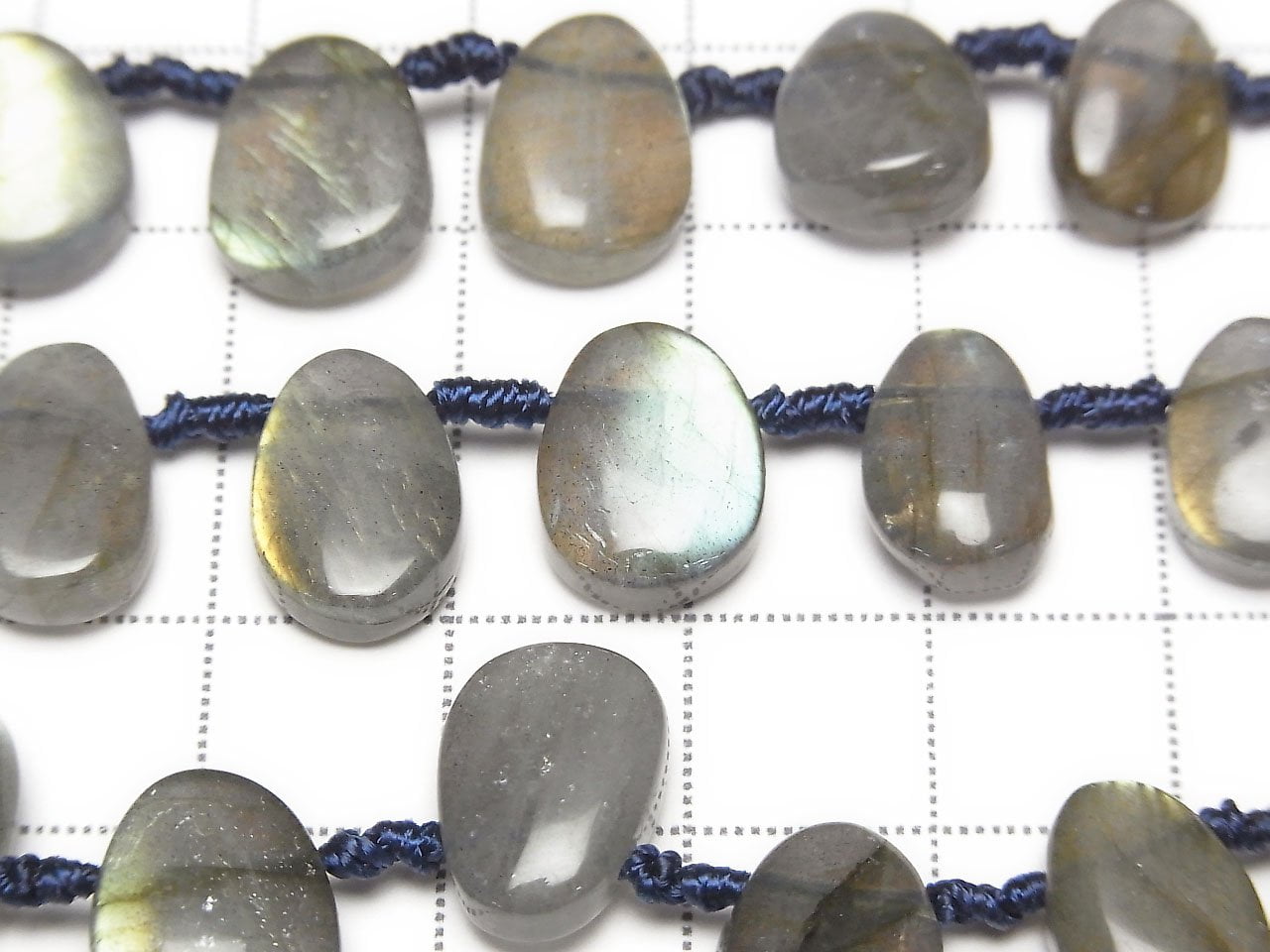 Labradorite AA++ rough Pear shape half or 1strand beads (aprx.6inch / 16 cm)