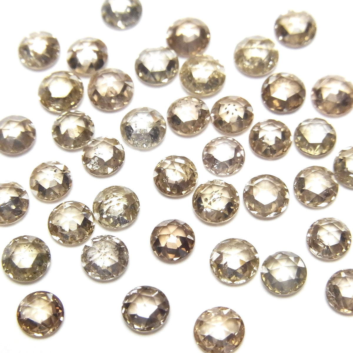 Brown Diamond Round Rose Cut 4mm 1pc