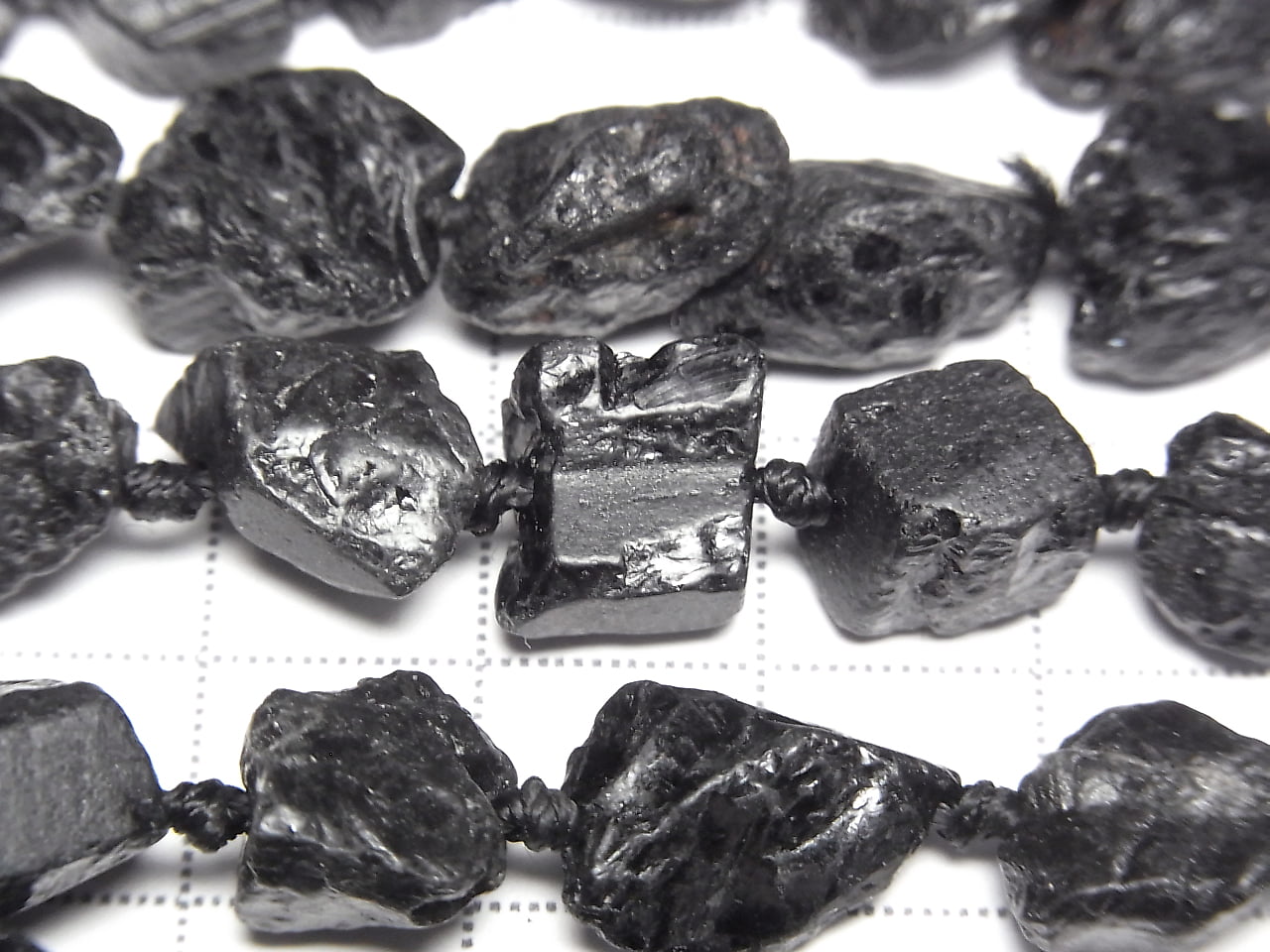 Black Tourmaline Rough Rock Nugget 1strand beads (aprx.16inch/40cm)