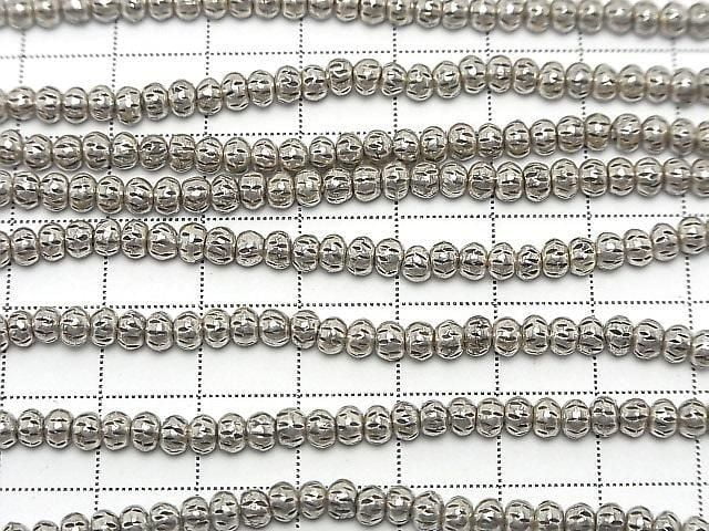 Karen Silver Decorative Rondelle 4x4x3mm 1/8 or 1-strand beads (approx. 15 inches/38 cm)