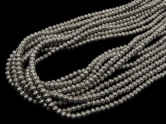 Karen Silver Decorative Rondelle 4x4x3mm 1/8 or 1-strand beads (approx. 15 inches/38 cm)