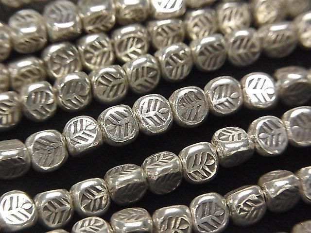 Karen Silver Decorative Triangular Beads 4mm 10pcs - 1 strand beads (approx. 15inch/38cm)