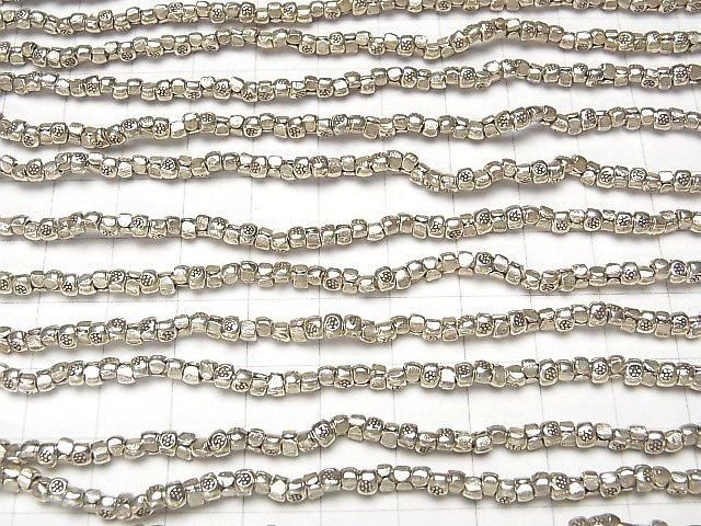 Karen Silver Ornament Rondelle 3.5x3x2.5mm 1/8 or 1-strand beads (approx. 15inch/38cm)