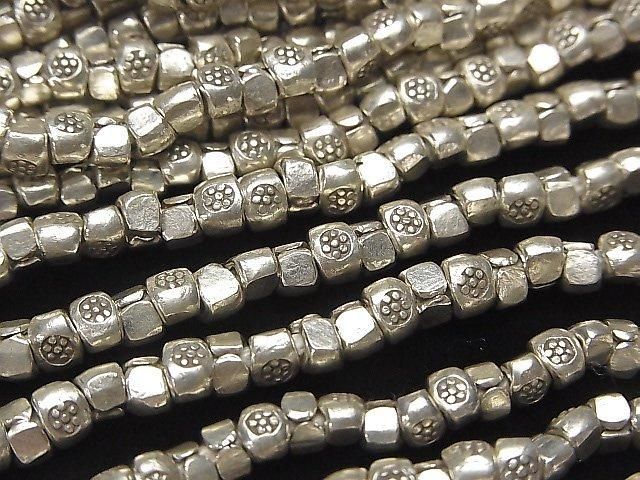 Karen Silver Decorative Rondelle 5x4x3.5mm 1/8 or 1-strand beads (approx. 15 inch/38 cm)