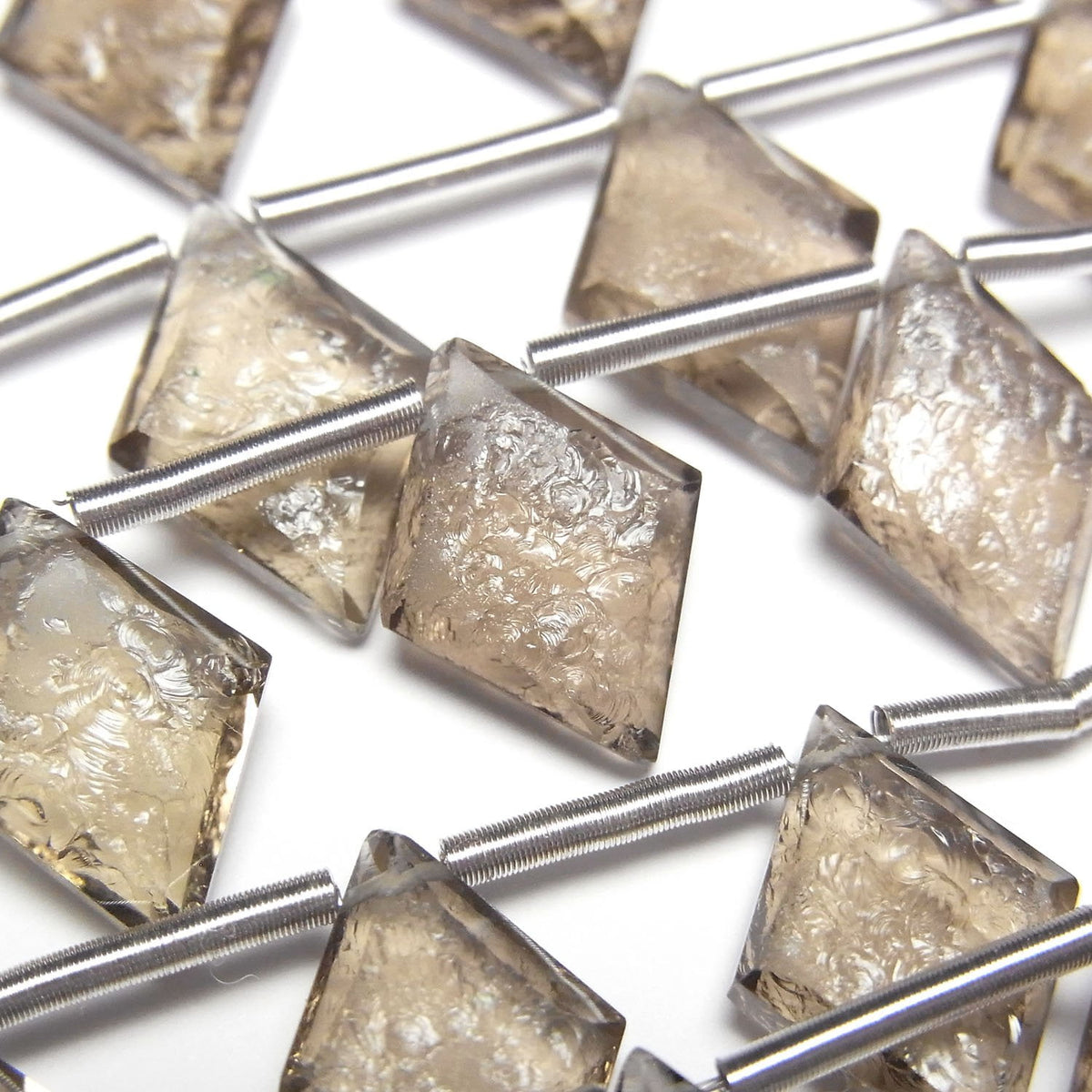 High Quality Smoky Quartz AAA Texture Diamond 14x10mm 1strand beads (9pcs)