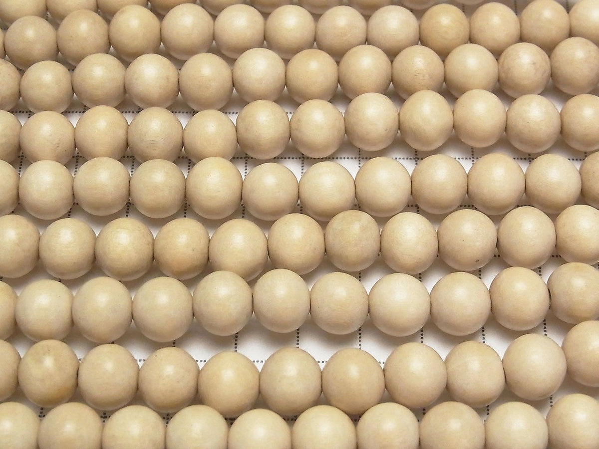 1strand $3.19! White Wood Semi Round 10mm 1strand beads (aprx.15inch / 38cm)