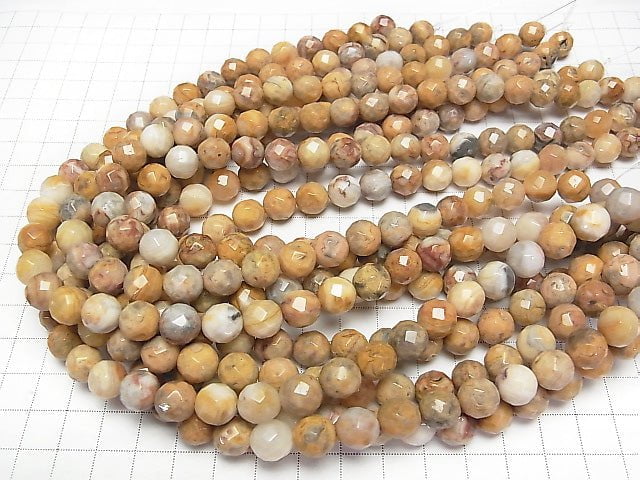 Crazy Lace Achat 64 facettierte Runde 10 mm halb oder 1strang Perlen (ca. 15 Zoll / 38 cm)
