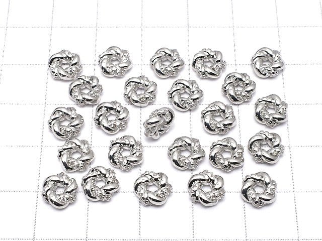 Metal parts Rondelle 7x7x3mm Silver (with CZ) 2pcs
